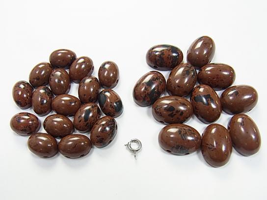 2pcs $1.79 Mahogany Obsidian [two holes] Oval Cabochon [14 x 10] [18 x 13] 2 pcs