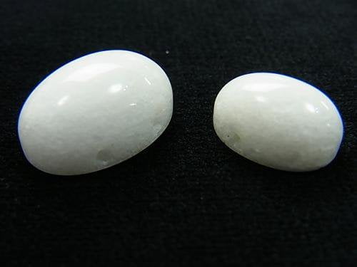 Cabochon, White Jade Gemstone Beads