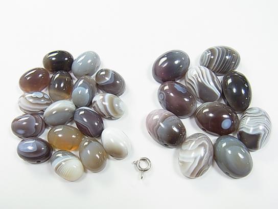 2pcs $2.39Botswana Agate [Two holes] Oval Cabochon [14x10] [18x13] 2pcs