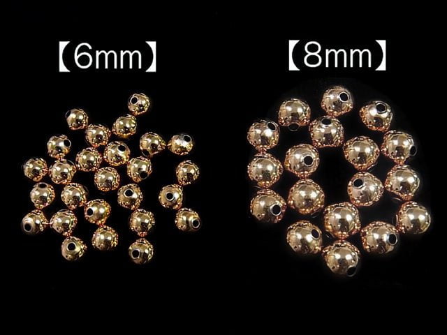 Copper  Round [3mm][4mm][5mm][6mm][8mm] 18KGP 100pcs