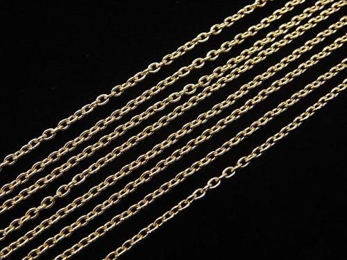 [K10 Yellow Gold] Cable Chain [0.8mm][1mm][1.2mm] 10cm
