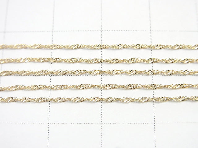 [K10 Yellow Gold] Designer Chain 1mm [40cm][45cm][50cm] Necklace 1pc