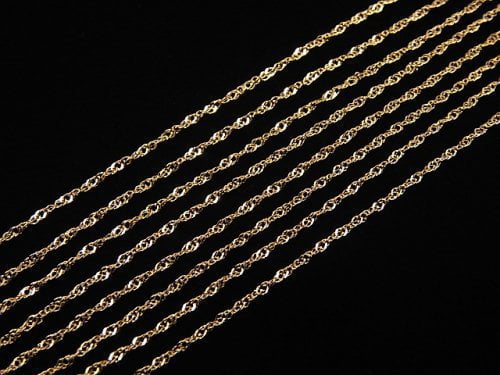 [Video][18K Yellow Gold]Design Chain 1mm [40cm][45cm]Necklace 1pc