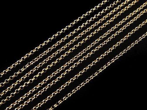 [18K Yellow Gold] Rolo Chain Necklace with 1 Bead (approx. 16 inch/40 cm)