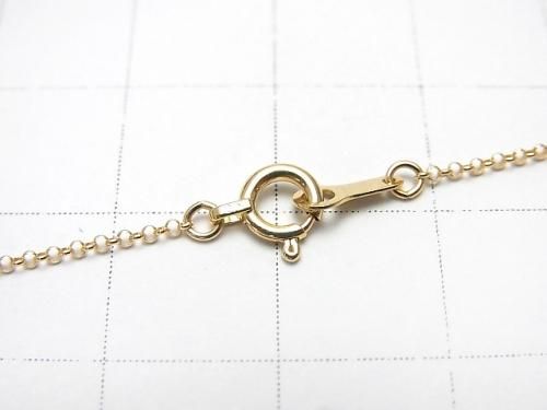 [18K Yellow Gold] Rolo Chain Necklace with 1 Bead (approx. 16 inch/40 cm)