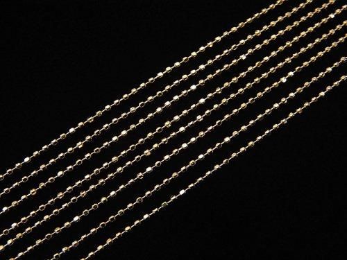 [18K Yellow Gold] Cut Ball Chain Necklace, 1pc Beads (approx. 16 inches/40 cm)