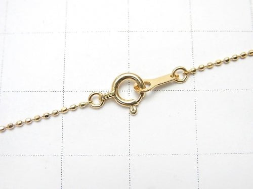 [18K Yellow Gold] Cut ball chain necklace 1pc beads (aprx.16inch/40cm)