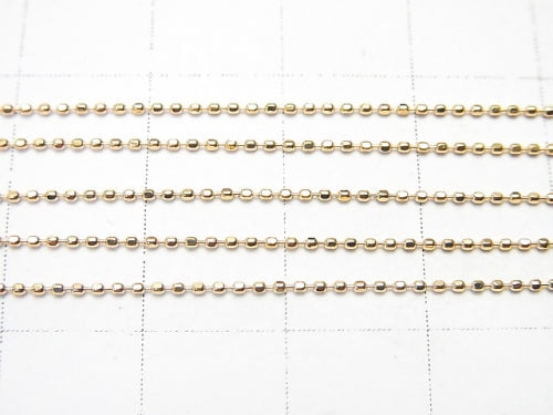 [18K Yellow Gold] Cut Ball Chain Necklace, 1pc Beads (approx. 16 inches/40 cm)