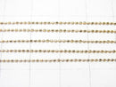 [18K Yellow Gold] Cut ball chain necklace 1pc beads (aprx.16inch/40cm)