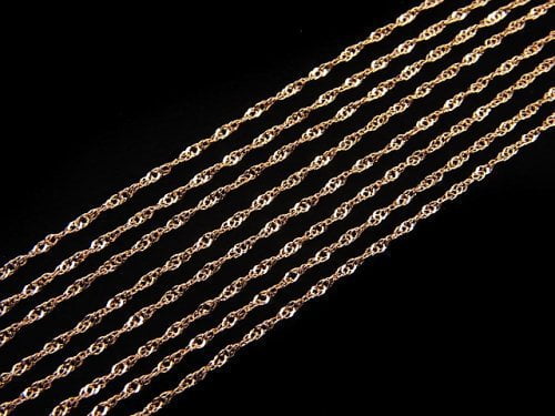 [18K Pink Gold] Design Chain Necklace 1pc beads (aprx.16inch/40cm)