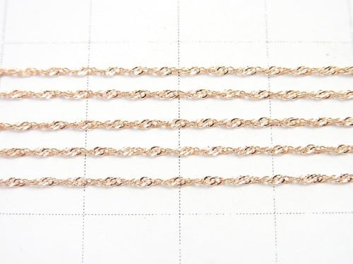 [18K Pink Gold] Design Chain Necklace 1pc beads (aprx.16inch/40cm)