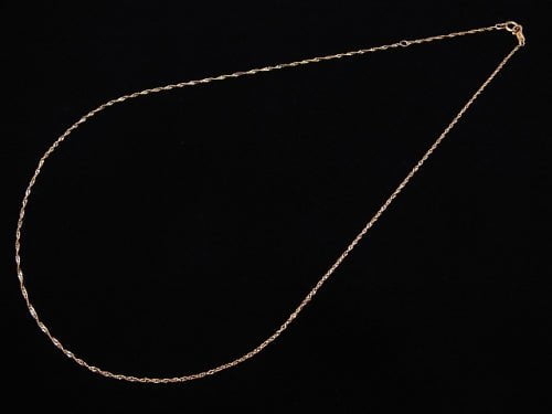 [18K Pink Gold] Design Chain Necklace 1pc beads (aprx.16inch/40cm)