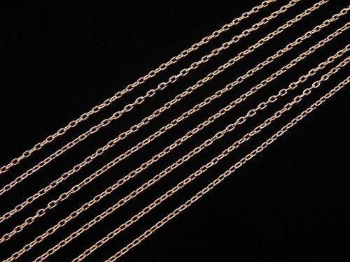 [18K Pink Gold] Cable Chain Necklace 1pc beads (approx. 16 inches/40 cm)