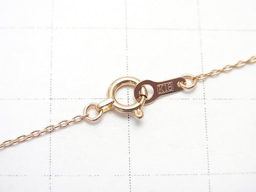 [18K Pink Gold] Cable Chain Necklace 1pc beads (approx. 16 inches/40 cm)