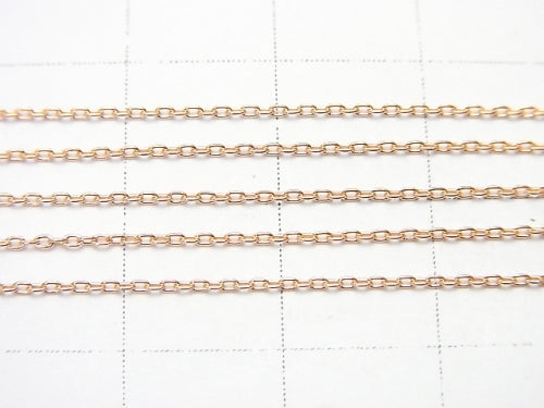 [18K Pink Gold] Cable Chain Necklace 1pc beads (approx. 16 inches/40 cm)