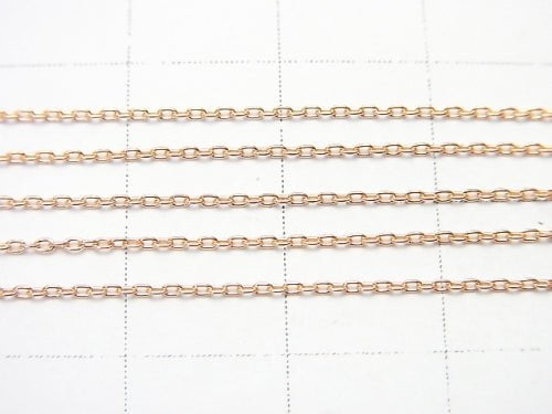 [18K Pink Gold] Necklace Cable Chain 1pc beads (aprx.16inch / 40cm)