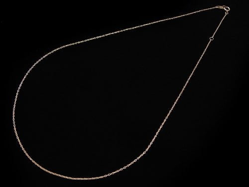 [18K Pink Gold] Necklace Cable Chain 1pc beads (aprx.16inch / 40cm)