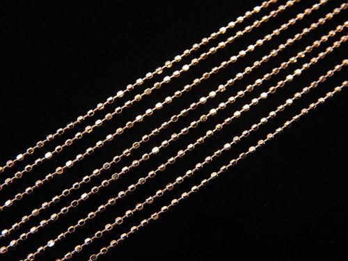 [Video][18K Pink Gold]Cut Ball Chain Necklace 1pc beads (aprx.16inch/40cm)