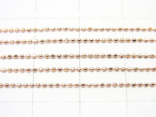 [Video][18K Pink Gold]Cut Ball Chain Necklace 1pc beads (aprx.16inch/40cm)