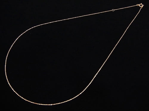 [Video] [18K Pink Gold] Cut Ball Chain Necklace 1pc beads (approx. 16 inches/40 cm)