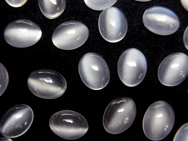 [Video] High Quality White Moonstone AAA Oval Cabochon 8x6mm 5pcs