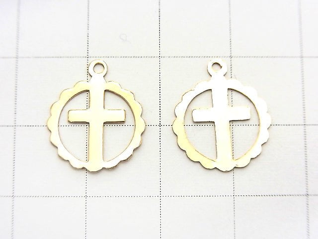 14KGF Charm 15.5 x 13 mm Cross 1 pc $2.79