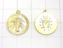 14KGF Charm 17x15mm Miraculous Medal 1pc