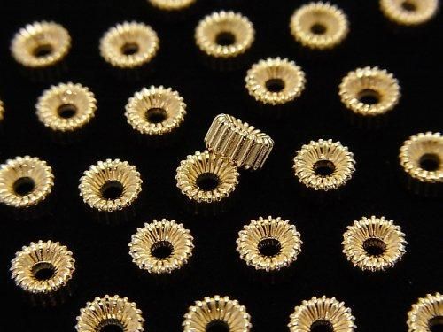 14KGF Line Carved Rondelle (Corrugated) [3mm][4mm][5mm][6mm] 5pcs