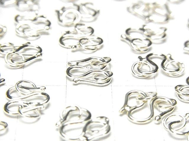 W Hook 8mm,9mm,10mm No coating 2pcs with Silver925 Jump Ring