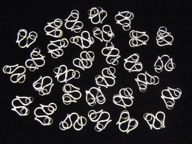 W Hook 8mm,9mm,10mm No coating 2pcs with Silver925 Jump Ring