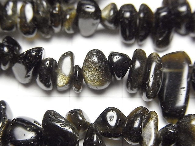 Golden Obsidian Chips (Small Nugget) 1 strand beads (aprx.31inch/78cm)