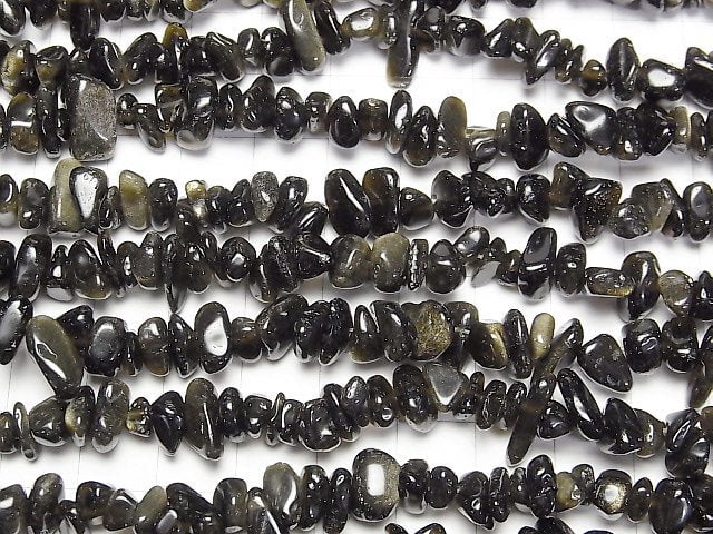 Golden Obsidian Chips (Small Nugget) 1 strand beads (aprx.31inch/78cm)