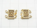 14KGF Clasp Square 11.5 x 10.5 x 3.5 [For 2 strands] 1 pc
