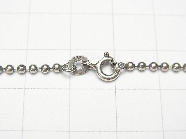 Silver 925 Ball Chain 2mm Oxidized Finish [38cm][40cm][45cm] Necklace 1pc