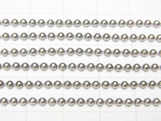 Silver 925 Ball Chain 2mm Oxidized Finish [38cm][40cm][45cm] Necklace 1pc