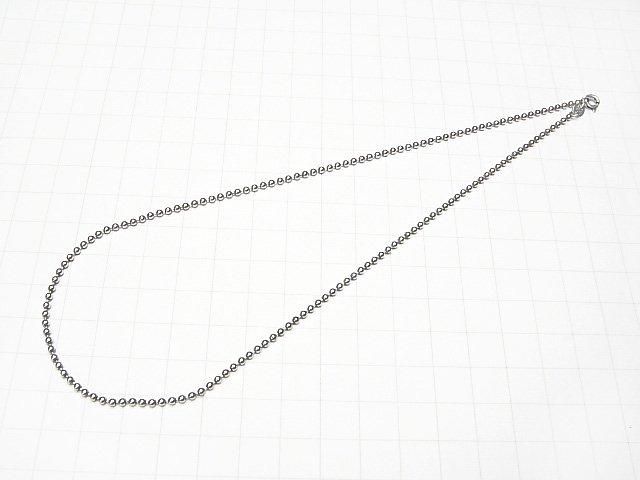 Silver 925 Ball Chain 2mm Oxidized Finish [38cm][40cm][45cm] Necklace 1pc