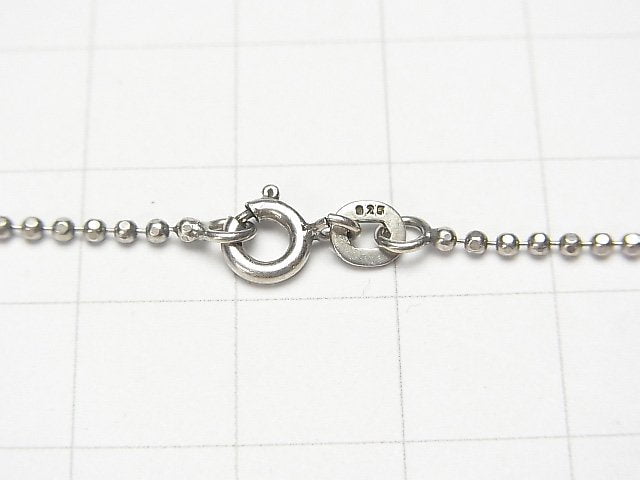 Silver925 Cut Ball Chain 1.5mm Oxidized Finish 1pc $5.19