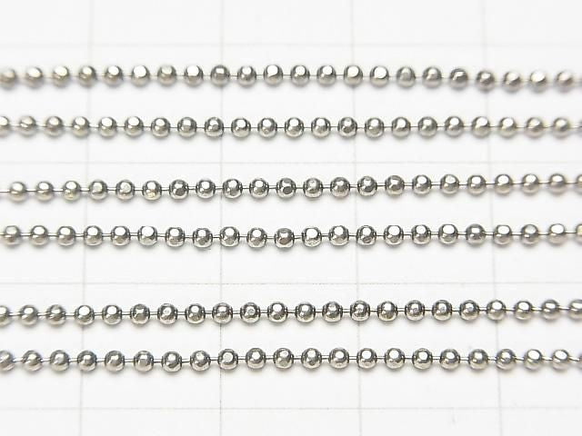 Silver 925 Cut Ball Chain 1.5mm Oxidized Finish [38cm][40cm][45cm] Necklace 1pc