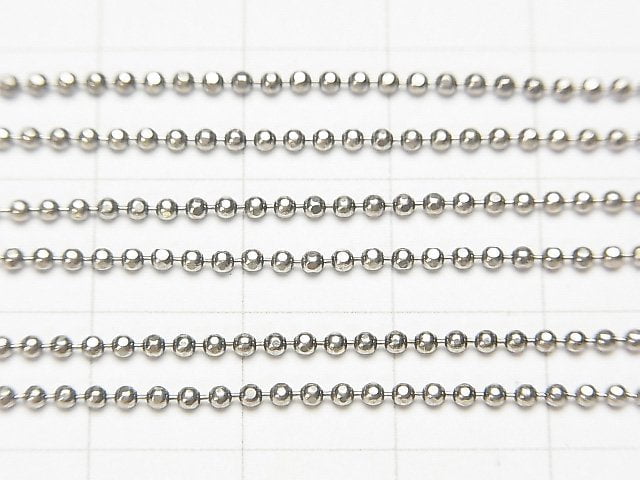 Silver925 Cut Ball Chain 1.5mm Oxidized Finish 1pc $5.19