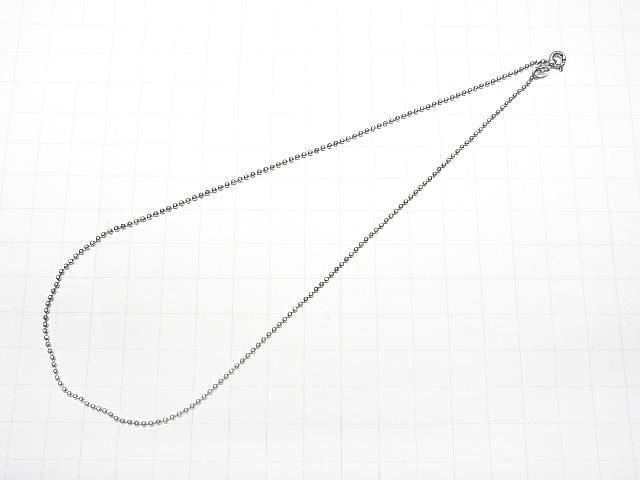 Silver 925 Cut Ball Chain 1.5mm Oxidized Finish [38cm][40cm][45cm] Necklace 1pc