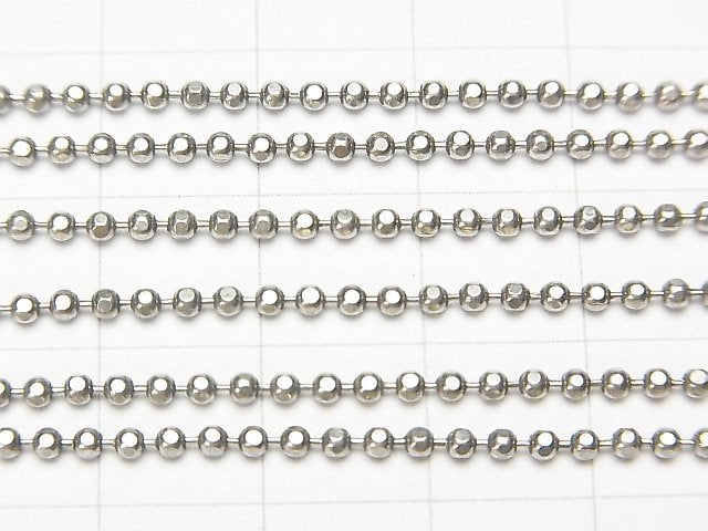 Silver925 cut ball chain 1.8 mm Oxidized Finish 1pc $7.19