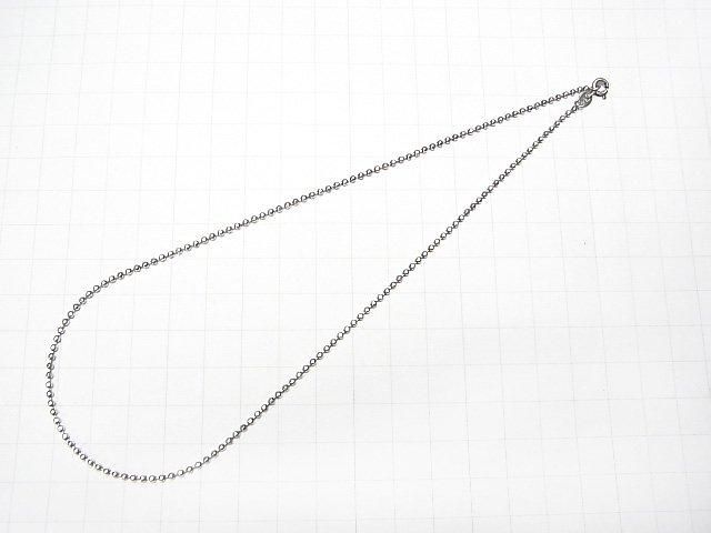 Silver 925 Cut Ball Chain 1.8mm Oxidized Finish [38cm][40cm][45cm] Necklace 1pc