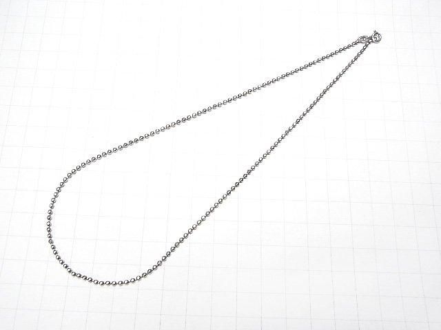 Silver 925 Cut Ball Chain 2mm Oxidized Finish [38cm][40cm][45cm] Necklace 1pc