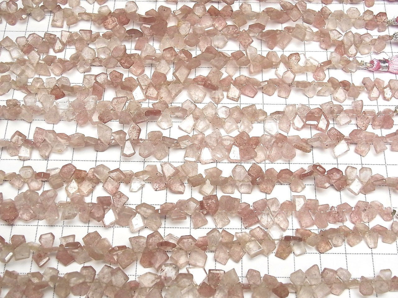 Pink Epidote AA++ Rough Slice Faceted half or 1strand beads (aprx.7inch / 18cm)