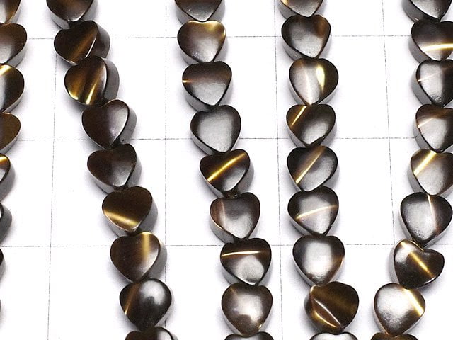 [Video]Mother of Pearl MOP Dark Brown Heart 4x4mm 1strand beads (aprx.15inch/38cm)