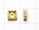 Preciosa Square Rondelle 6x6x2.5mm [Clear x Gold] 10pcs