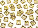 Preciosa Square Rondelle 6x6x2.5mm [Clear x Gold] 10pcs