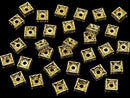 Preciosa Square Rondelle 6x6x2.5mm [Clear x Gold] 10pcs