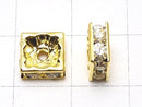 Preciosa Square Rondelle 8x8x3.5mm [Clear x Gold] 10pcs