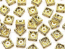 Preciosa Square Rondelle 8x8x3.5mm [Clear x Gold] 10pcs